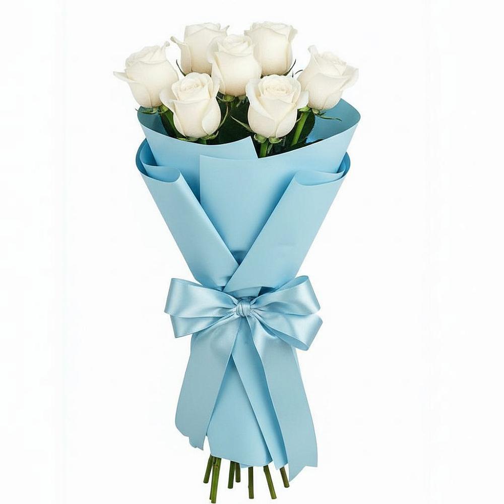 Букет 7 белых роз Проуд в Безопасном