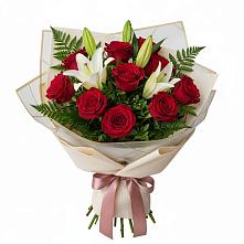 Букет цветов из:  Лилии и Розы в Безопасном