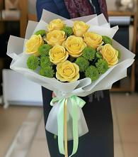 Букет цветов из:  Хризантемы и Розы в Безопасном