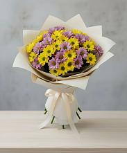 Букет цветов из:  Хризантемы #REPLACE_PRED# Безопасном