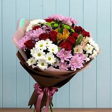 Букет цветов из:  Розы, Хризантемы и Альстромерии в Безопасном