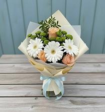 Букет цветов из:  Герберы, Розы и Хризантемы в Безопасном