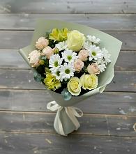 Букет цветов из:  Альстромерии, Розы и Хризантемы в Безопасном