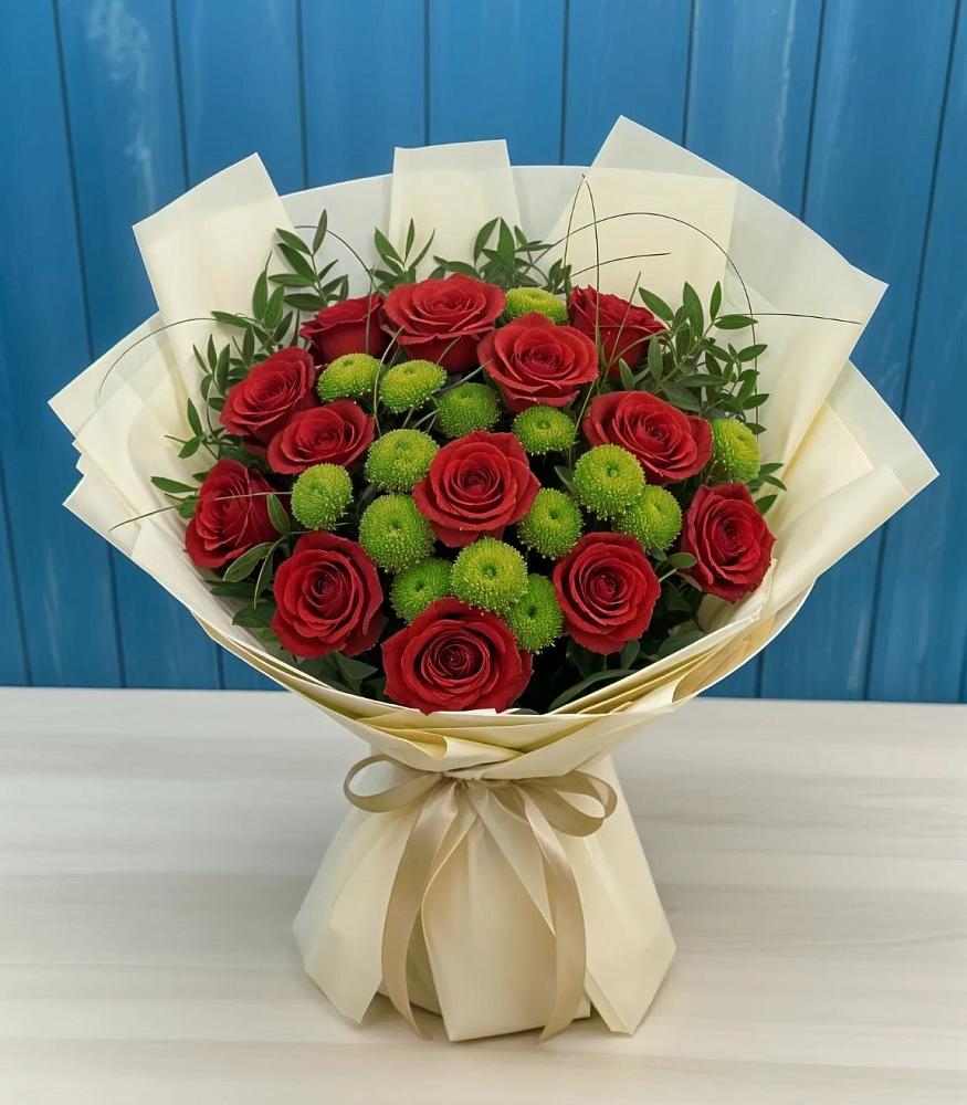 Букет цветов из: Розы и Хризантемы в Безопасном